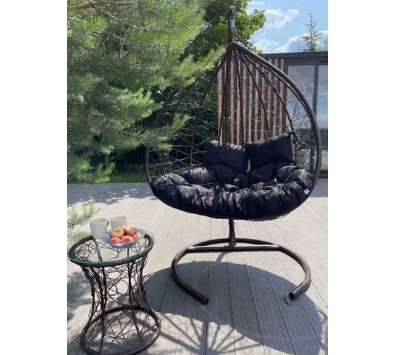 Изображение товара Подушка двухсторонняя для подвесного кресла/качелей Лаура FISHT черный, полиэстер FIS-105/205/305/405