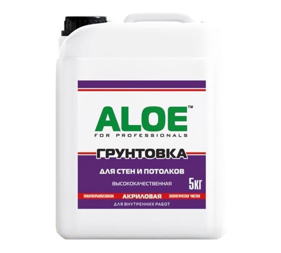 Изображение товара Грунт акриловый для стен и потолков ALOE 5 л 008551