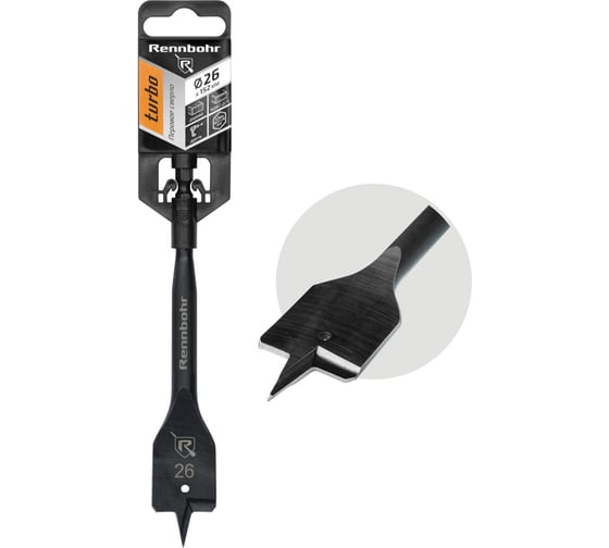 Изображение товара Сверло по дереву перовое Rennbohr Turbo 26x152 мм 759026