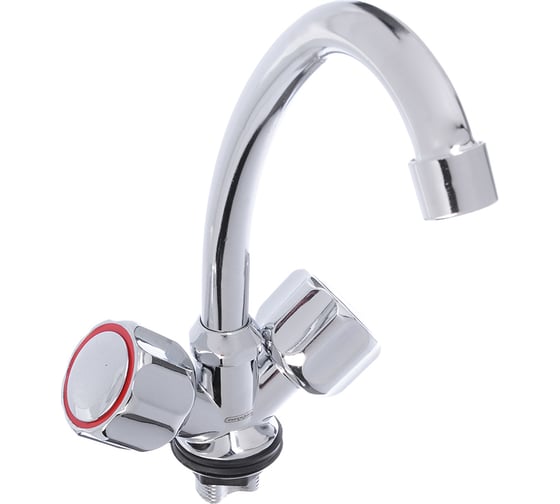 Изображение товара Смеситель для кухни СоюзКран поворотный излив 20 см, керамический кран-буксы 1/2, хром, цинк SK01-T213 567-071