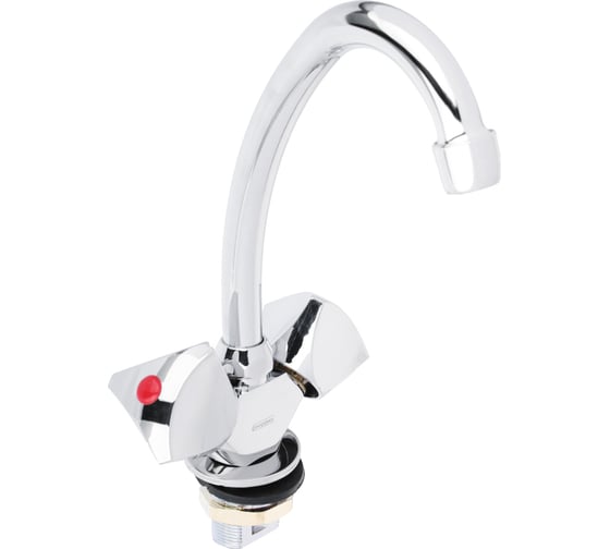 Изображение товара Смеситель для кухни СоюзКран поворотный излив 20 см, керамический кран-буксы 1/2, хром, цинк SK01-T207 567-065