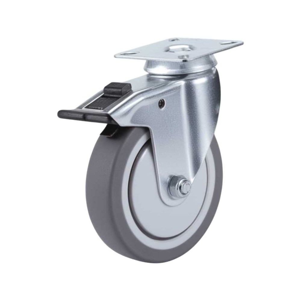 Изображение товара Поворотный ролик с тормозом 100мм для промышленного применения