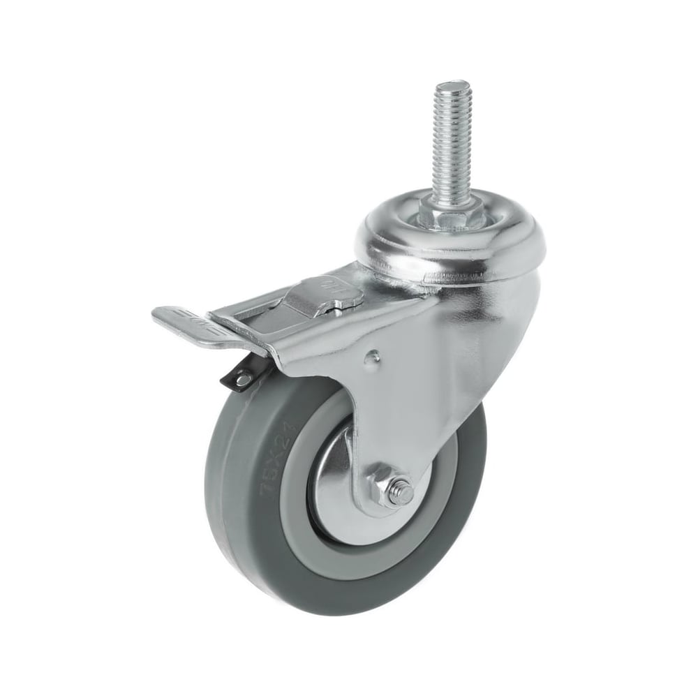 Изображение товара Ролик сварочного аппарата 75 мм поворотный с болтом и тормозом SCtgb93