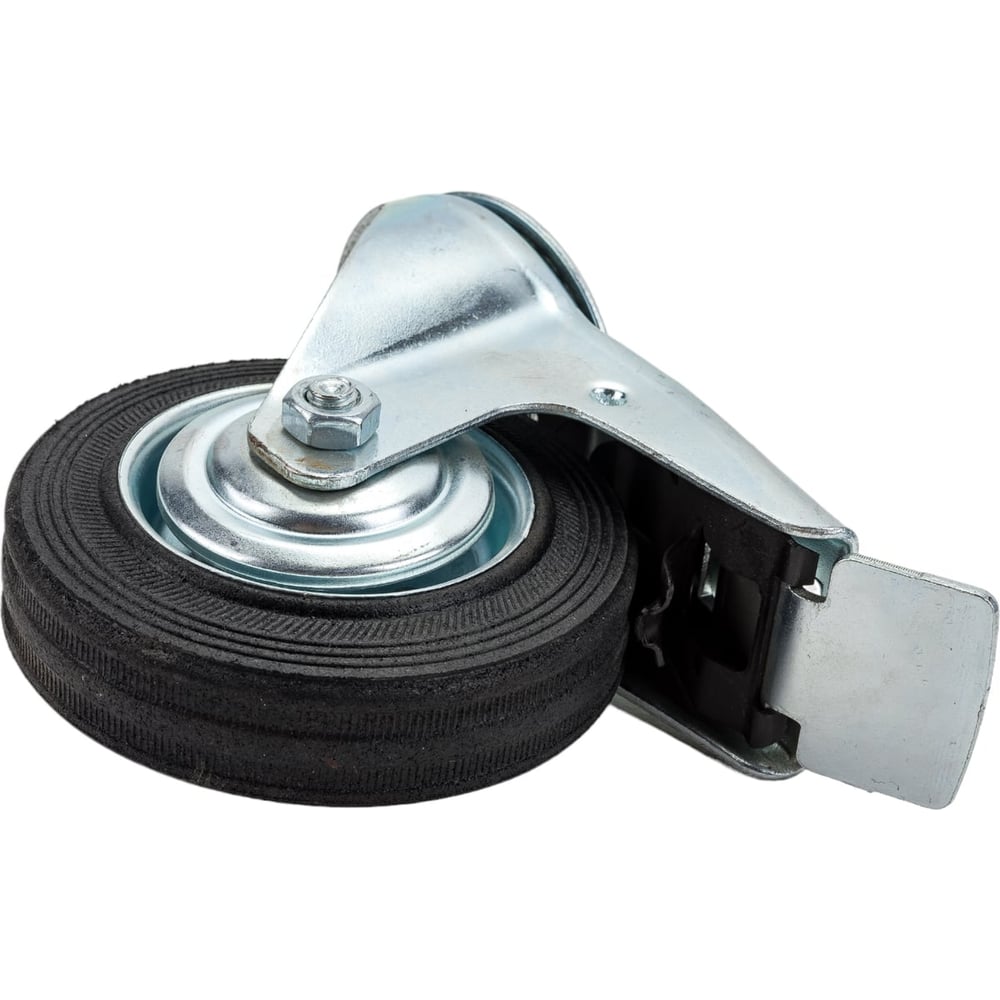 Изображение товара Поворотный ролик сварком 100 мм с тормозом под болт М12 SCHB 42