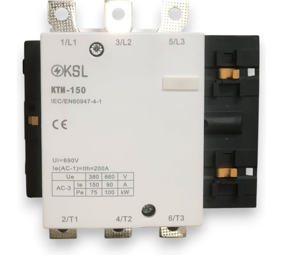 Изображение товара Контактор KRASO КТИ 150А катушка управления 230В AC 1НО KTI-150-220-KSL