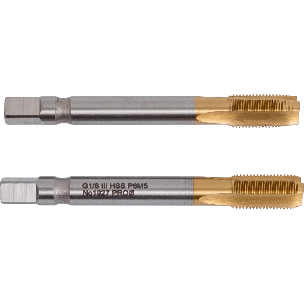 Изображение товара Метчик Профоснастка G 1/8 трубный цилиндрический дюйм TIN для стальных отверстий