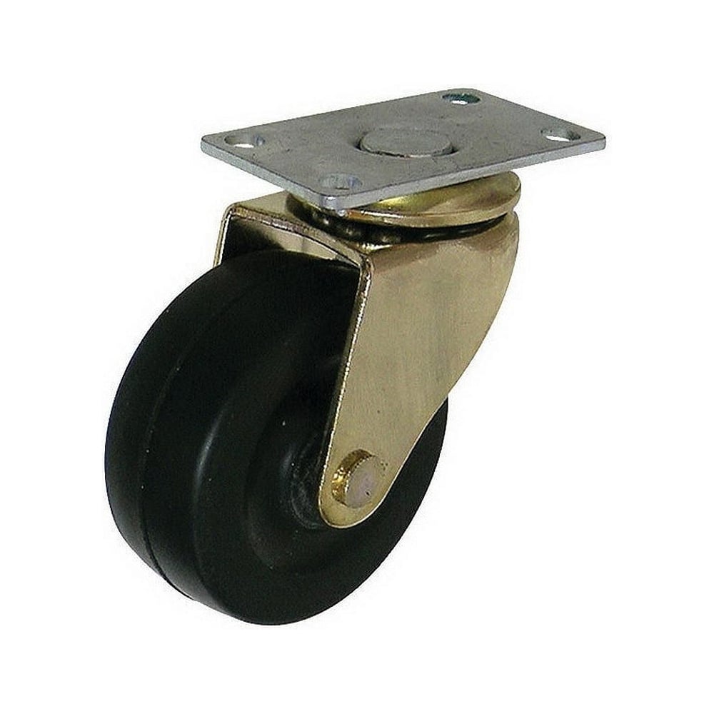 Изображение товара Поворотное мебельное колесо 75мм с черной резиной и шариковым подшипником