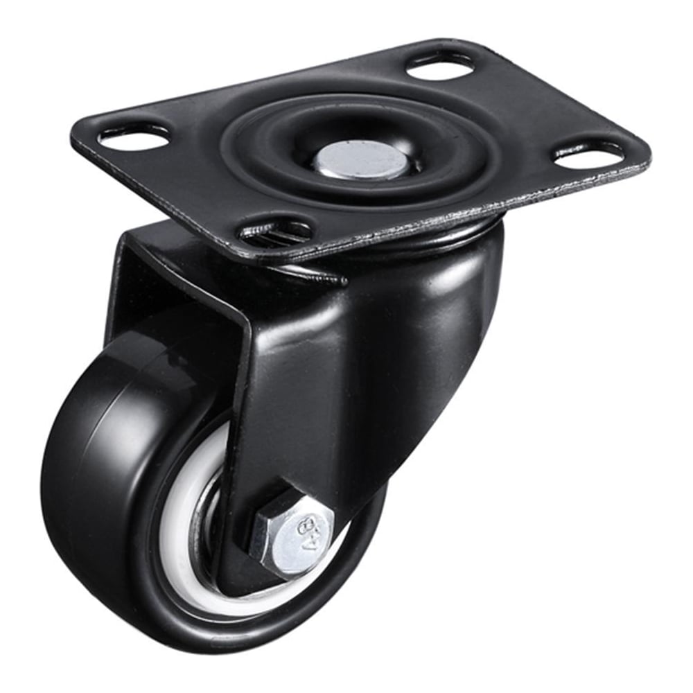 Изображение товара Поворотное промышленное колесо 63мм с роликовым подшипником и резиновой контактной частью