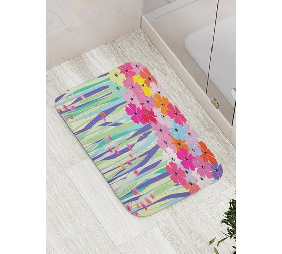 Изображение товара Коврик противоскользящий JoyArty "Цветочные кусты" для ванной, сауны, бассейна, bath_2960