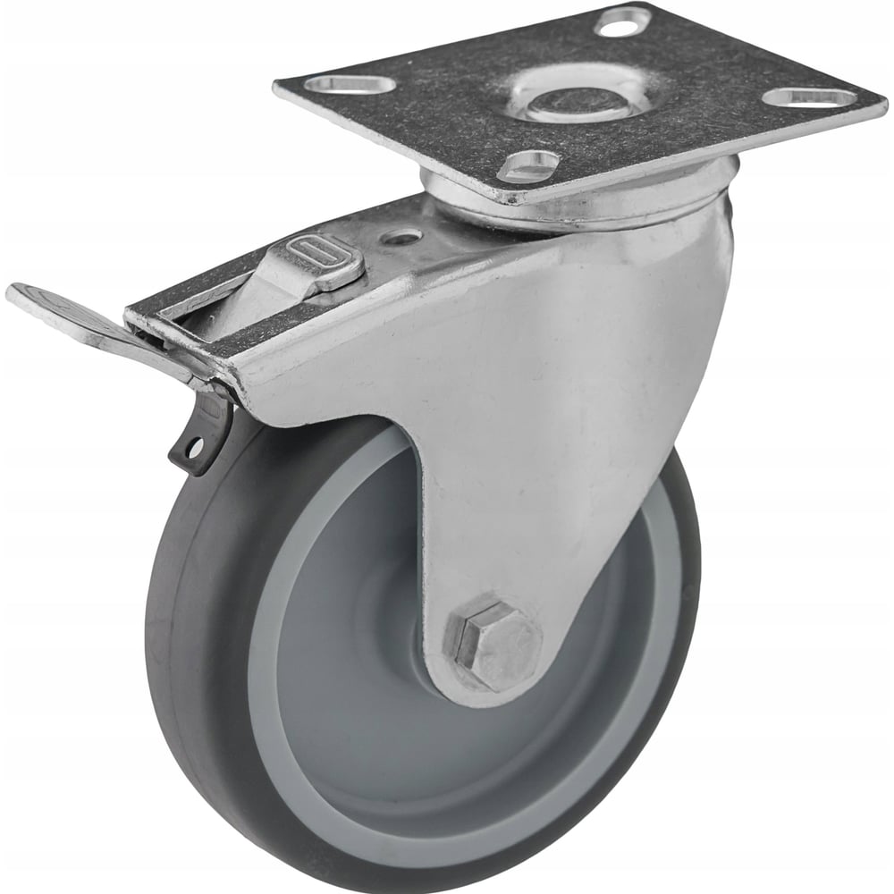 Изображение товара Колесо Сварком 50мм серая резина тормоз 1 шт.