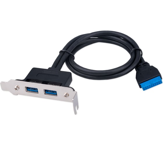 Изображение товара Планка Cablexpert USB 3.0 на заднюю панель низкопрофильная, 2 порта USB CC-USB3-RECEPTACLE-LP