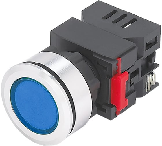 Изображение товара Индикаторная лампа Электротехник ЛС-30-С-2-220-65У1, синяя, светодиодная матрица d=30мм, 220В AC/DC, IP65, ET020022