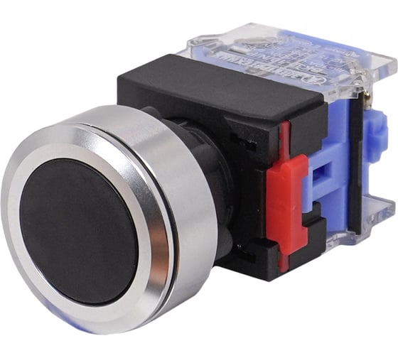 Изображение товара Выключатель кнопочный Электротехник ВК30-10/N/P, чёрный, 1НО, цилиндр, d30мм, IP65, ET859209