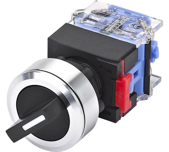 Изображение товара Переключатель Электротехник ВК30-11X/21, 1НО и 1НЗ, на 2 положения с фиксацией I-II, стандартная рукоятка, d30мм, IP65, ET020029