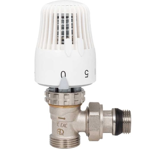 Изображение товара Клапан термостатический AQUALINK (RTL) угловой ограничитель температуры обратного потока среды 1/2" нар х 3/4" нар (евроконус) 2631