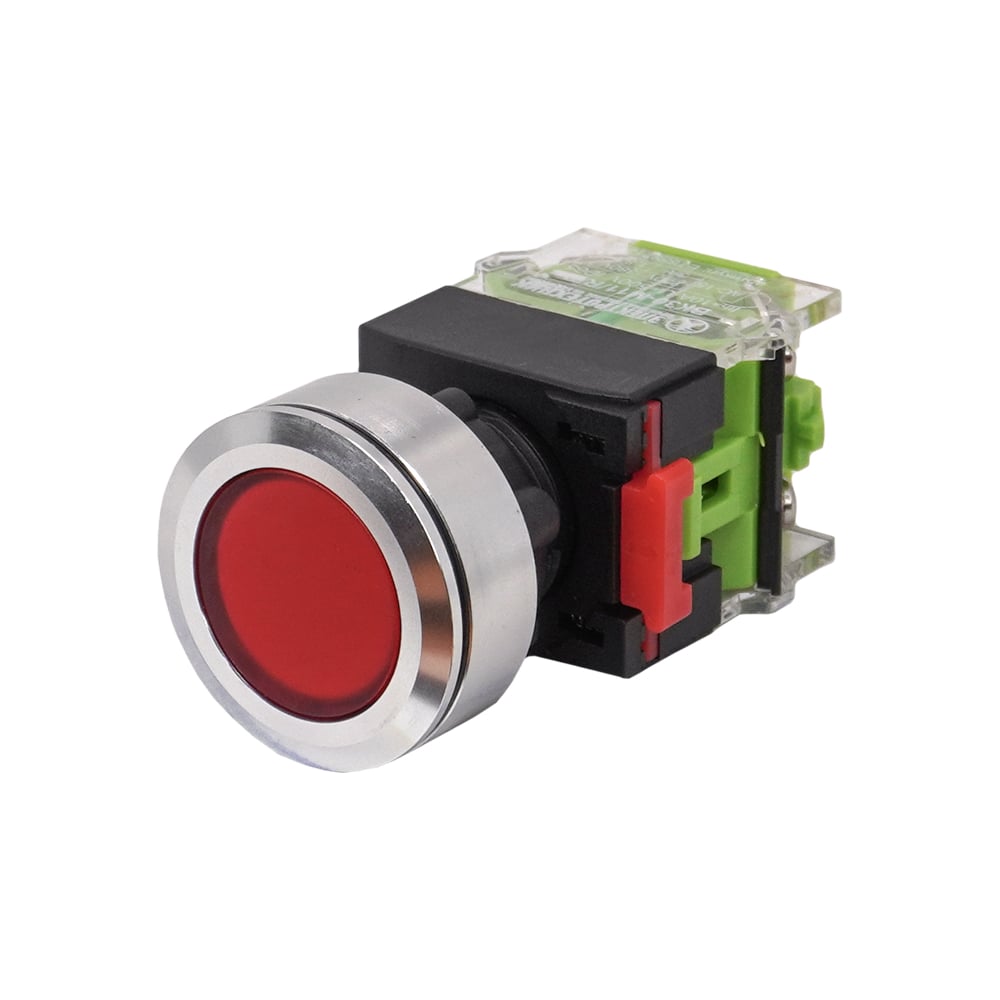 Изображение товара Выключатель кнопочный Электротехник ВК30-M11\/R\/P, IP65, 1НО 1НЗ, цилиндр, d30мм