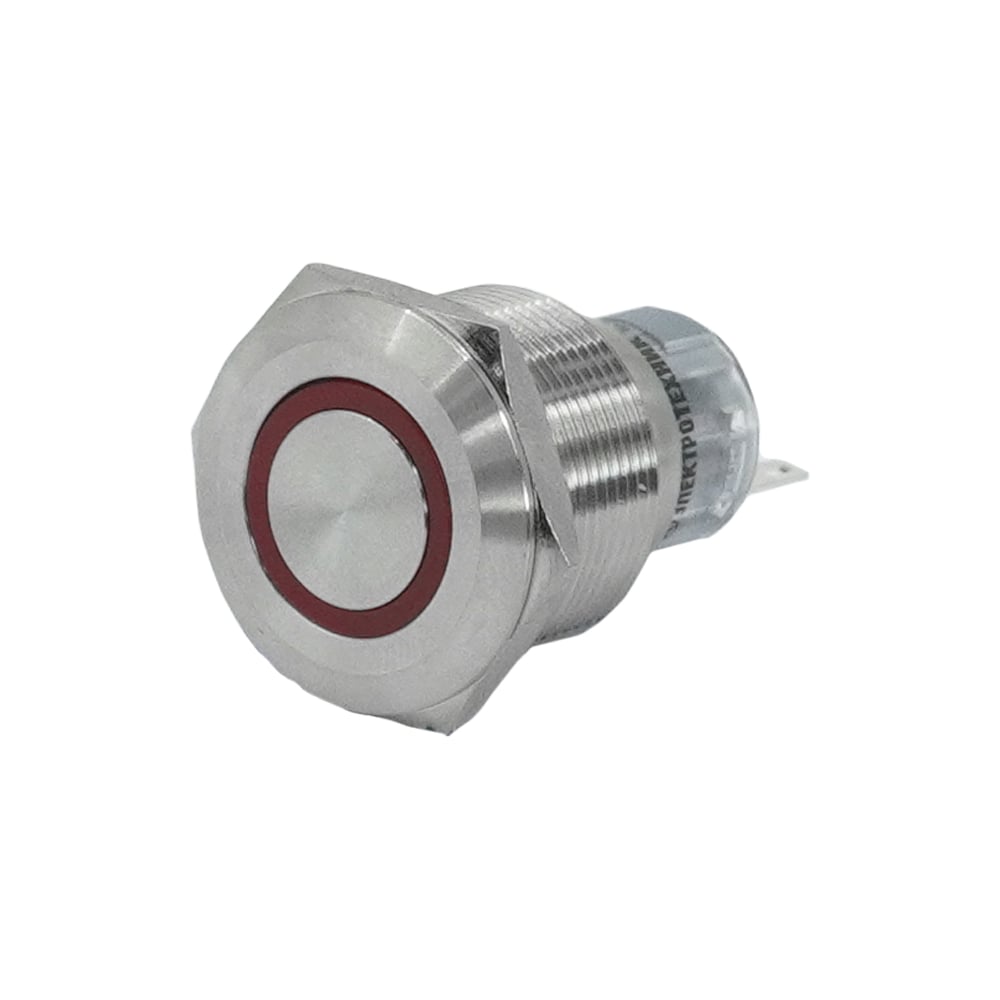 Изображение товара Электротехник GQ22-L-11E/R/S, металл, красный, 1C1NO1NC, цилиндр, d22мм, IP65, выключатель кнопочный ET020091