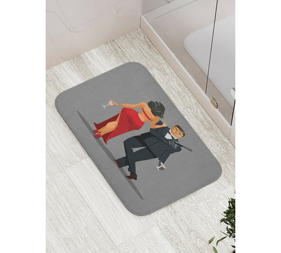 Изображение товара Коврик противоскользящий JoyArty "Мистер и миссис" для ванной, сауны, бассейна, bath_91992
