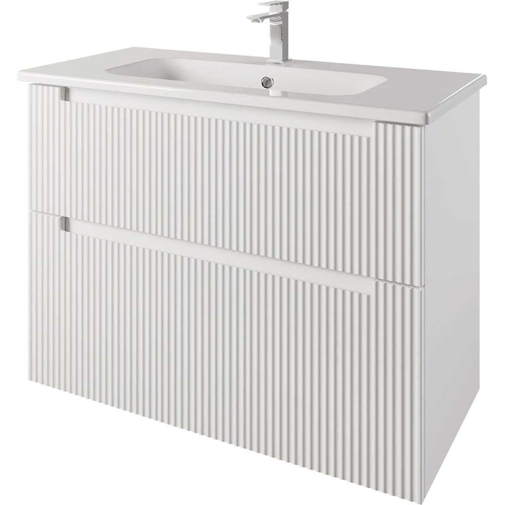 Изображение товара Тумба для ванной комнаты DREJA EUPHORIA 100 см белый матовый с двумя ящиками