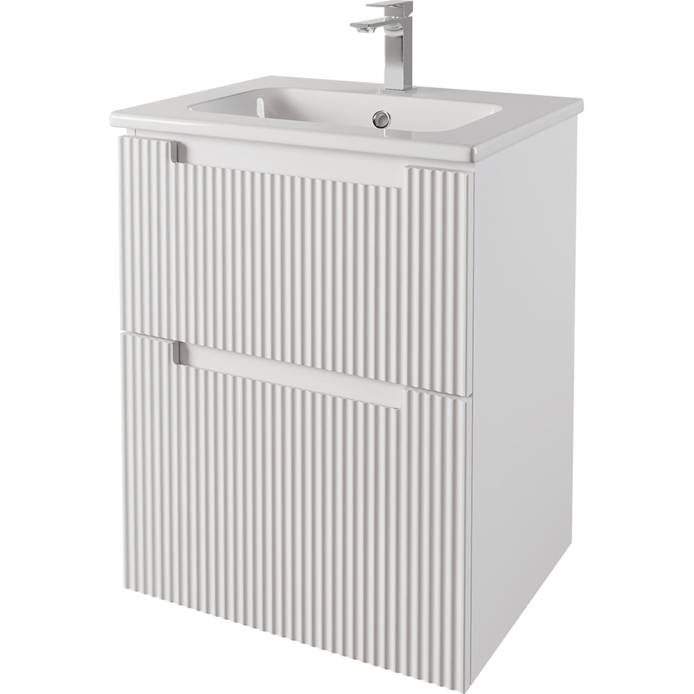 Изображение товара Белая подвесная или напольная тумба DREJA EUPHORIA 60 см с 2 ящиками для ванной