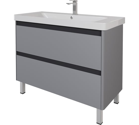 Изображение товара Тумба DREJA LUXURY PLUS 105 см, подвесная/напольная, 2 ящик, серый базальт 99.2034