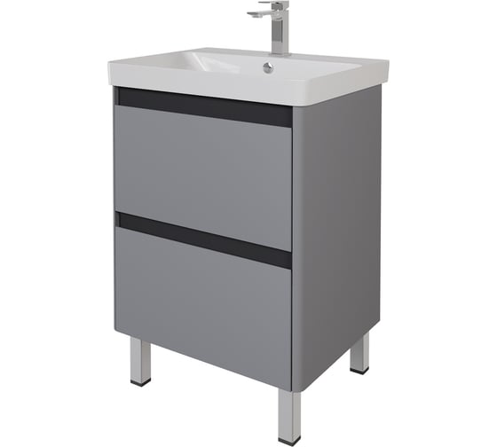Изображение товара Тумба DREJA LUXURY PLUS 60 см, подвесная/напольная, 2 ящик, серый базальт 99.2030