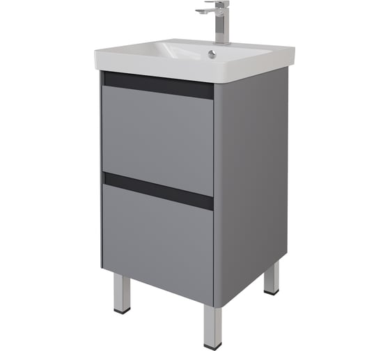 Изображение товара Тумба DREJA LUXURY PLUS 50 см, подвесная/напольная, 2 ящик, серый базальт 99.2028