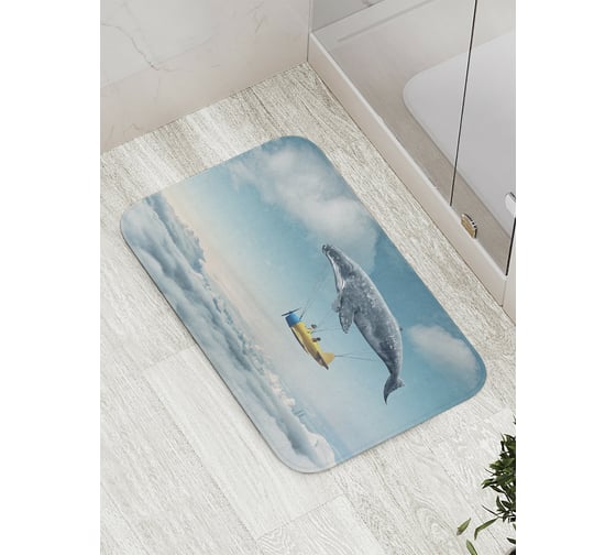 Изображение товара Коврик противоскользящий JoyArty "Китовый самолет" для ванной, сауны, бассейна, bath_8982