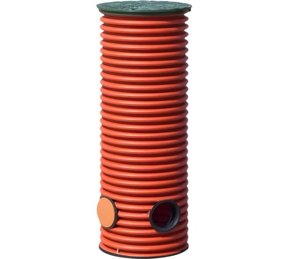 Изображение товара Колодец дренажный смотровой Агросток в сборе 368/315x800 мм, с тремя выходами, 110 мм, дном и люком 65835