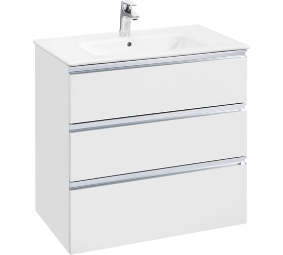 Изображение товара Тумба под раковину Roca The Gap 80 белый глянец 3 ящика A857406806