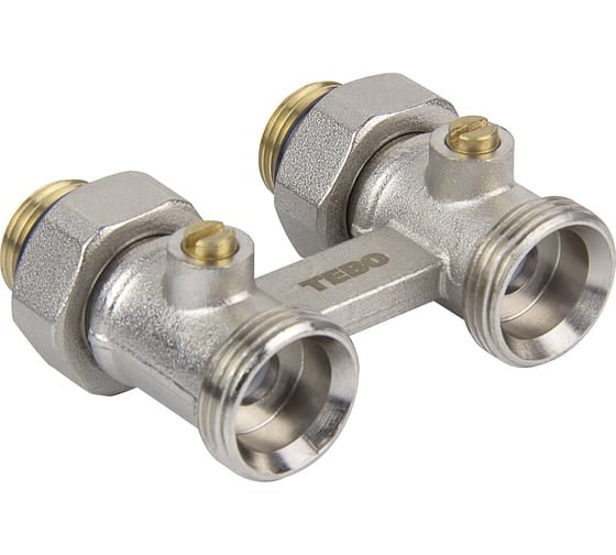 Изображение товара Узел нижнего подключения радиатора прямой для двухтрубной системы TEBO 1/2x3/4 (4\48) T-TA.Уз.603.12-34.CN