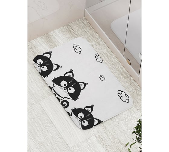 Изображение товара Коврик противоскользящий JoyArty "Приветливые коты" для ванной, сауны, бассейна, bath_18089