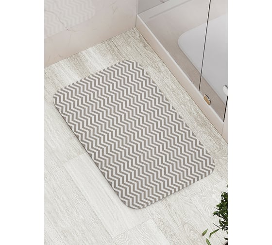 Изображение товара Коврик противоскользящий JoyArty "Ахроматический зигзаги" для ванной, сауны, бассейна, bath_23602
