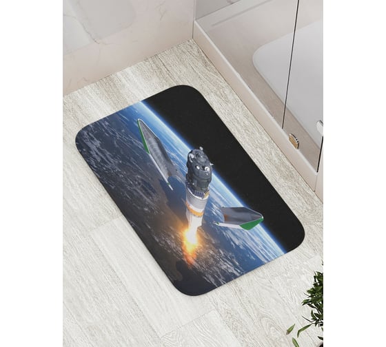 Изображение товара Коврик противоскользящий JoyArty "Космический шаттл" для ванной, сауны, бассейна, bath_15665