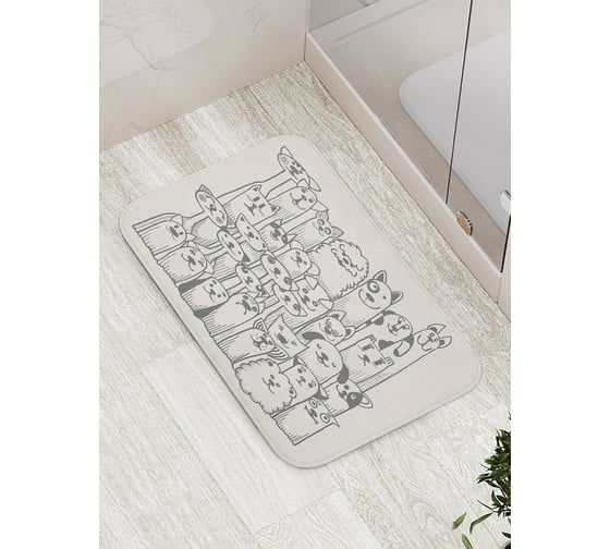 Изображение товара Коврик противоскользящий JoyArty "Семья котов и собак" для ванной, сауны, бассейна, bath_77593