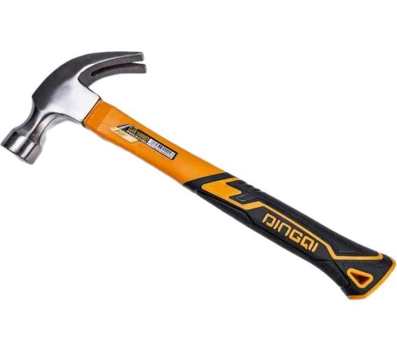 Изображение товара Молоток-гвоздодёр DINGQI 450гр., фиберглассовая двухкомпонентная ручка 32116