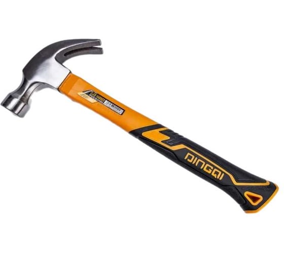 Изображение товара Молоток-гвоздодёр DINGQI 250г, фиберглассовая двухкомпонентная ручка 32108