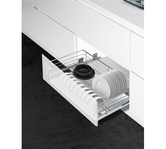 Изображение товара Выдвижная корзина-сушка с отсеками Mebax 4 борта, напр. нижние, (хром. железо) модуль 700мм, 450_630_190 00-00003285