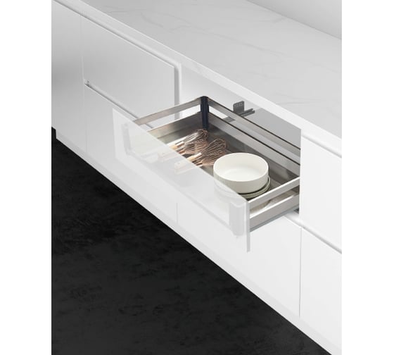 Изображение товара Выдвижная корзина для посуды Mebax 3 борта, напр. нижние, (сталь) модуль 800мм, 425_764_148 00-00003267