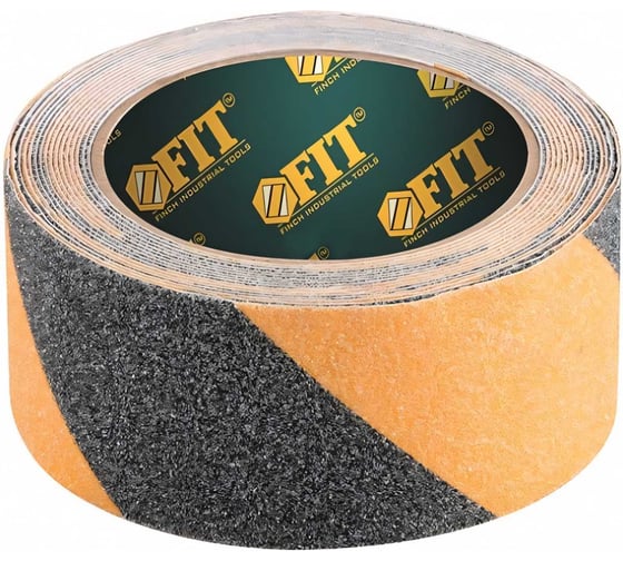 Изображение товара Клейкая противоскользящая лента FIT черно-желтая, 50 мм х 5 м 11971