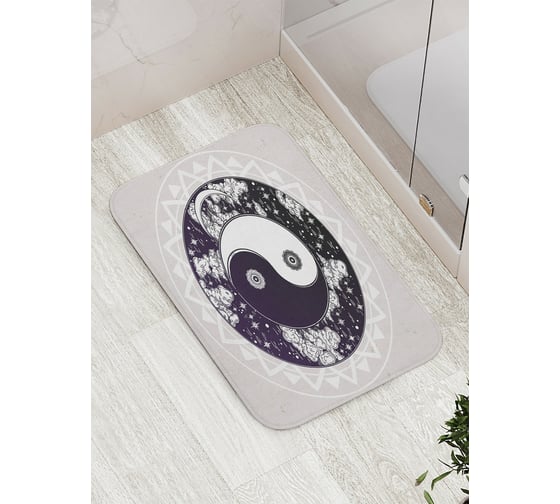 Изображение товара Коврик противоскользящий JoyArty "Ночной ИНЬ-ЯНЬ" для ванной, сауны, бассейна, bath_17339