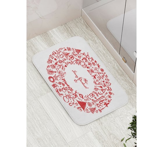 Изображение товара Коврик противоскользящий JoyArty "Новогодний круг" для ванной, сауны, бассейна, bath_20280