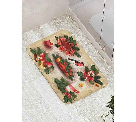 Изображение товара Коврик противоскользящий JoyArty "Новогодний дух" для ванной, сауны, бассейна, bath_20035