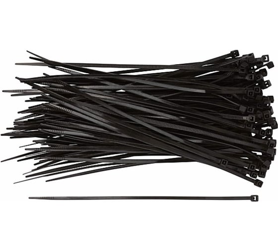 Изображение товара Нейлоновые хомуты для проводов FIT черные, 4,8х300 мм, 100 шт. 60356