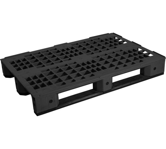Изображение товара Поддон Пластматика 1200x800x165мм перфорированный на 3 полозьях, черный 92110039