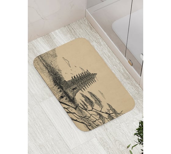 Изображение товара Коврик противоскользящий JoyArty "Древний японский храм" для ванной, сауны, бассейна, bath_15816