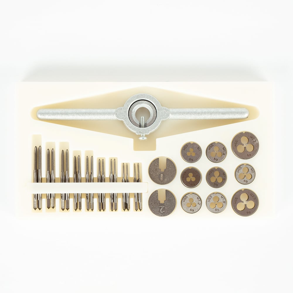 Изображение товара Набор метчиков и плашек GSR DIN 352 / DIN 223 HSSG М1-М2,5 профессиональный