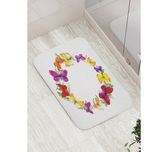Изображение товара Коврик противоскользящий JoyArty "Композиция с бабочками" для ванной, сауны, бассейна, bath_15904