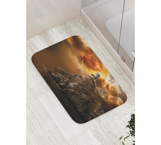 Изображение товара Коврик противоскользящий JoyArty "Громовой замок" для ванной, сауны, бассейна, bath_16331