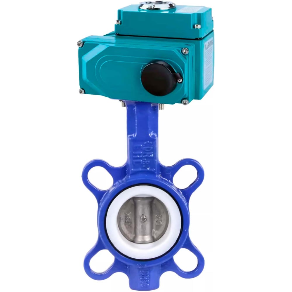 Изображение товара Затвор DN.ru WCB-316-PTFE-2W-Fb Ду40 Ру16 электропривод 220В дисковый профессиональный